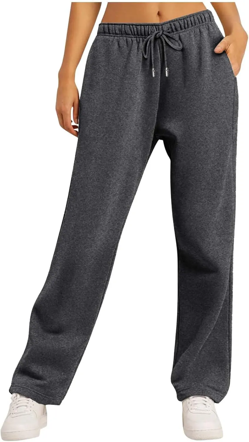 High Waisted Sweatpants for Women Baggy Lounge Bottoms High Waisted Solid Casual Joggers Pants Womens Trousers