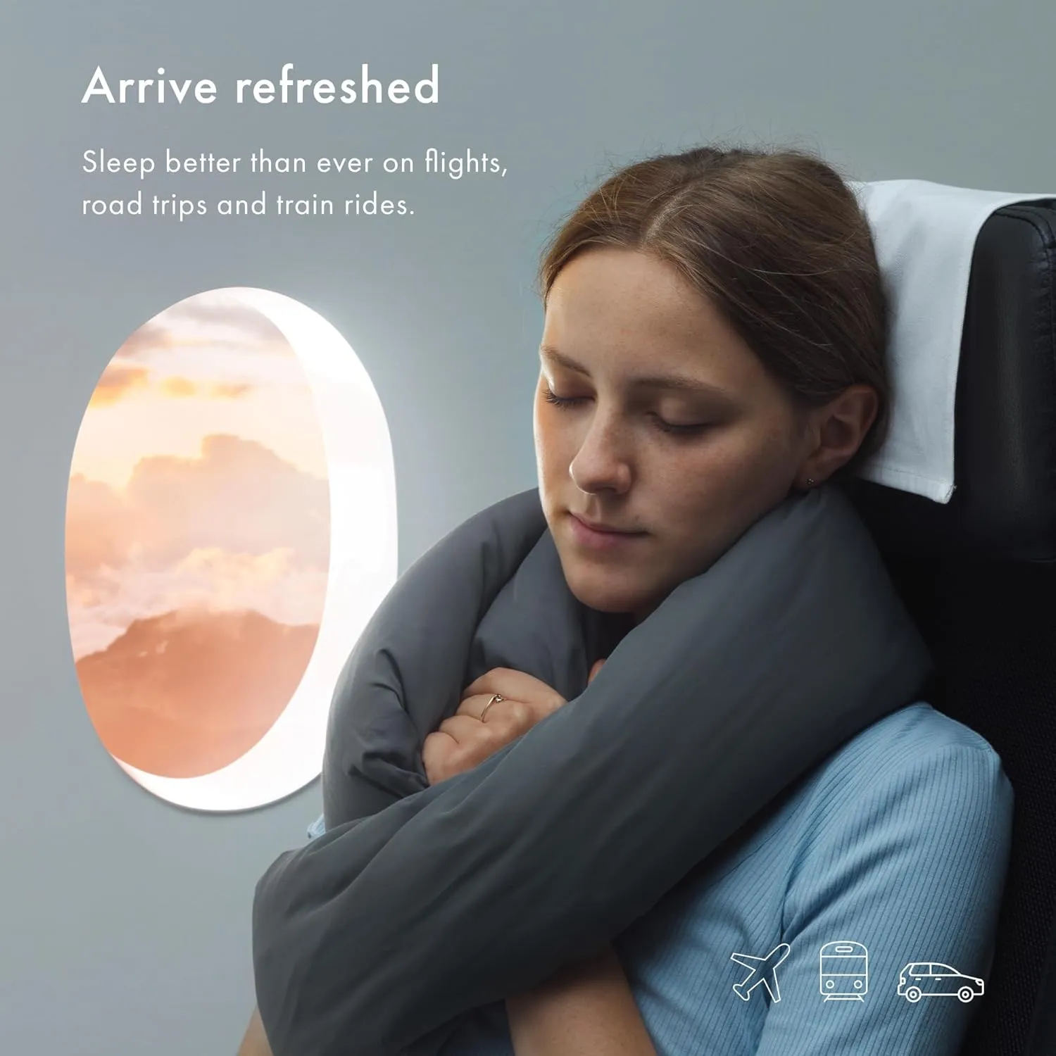 Huzi Infinity Pillow - Travel Neck Pillow - Versatile Soft 360 Support Scarf - Machine Washable - Home Travel Flight Road Trips (Burgundy)