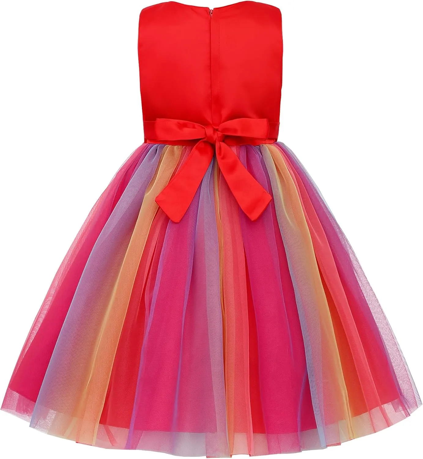JerrisApparel Flower Girls Sequin Dress Rainbow Tutu Birthday Party Dress Pageant Gown