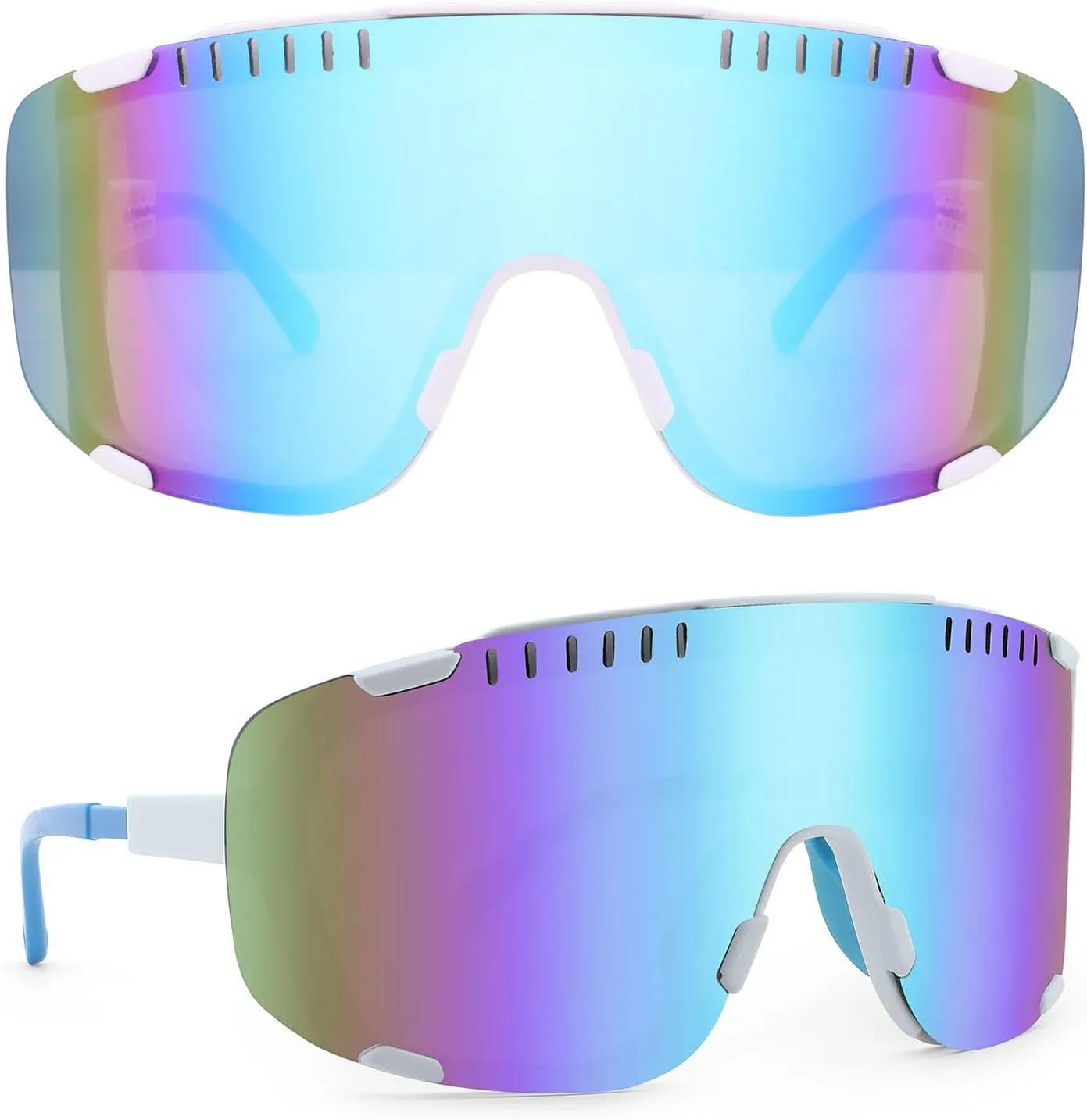 Karsaer Vision Cycling Sports Sunglasses Windproof Goggles for MTB Running Beach Volleyball Baseball Large 80s Visor Shades