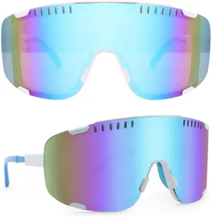 Karsaer Vision Cycling Sports Sunglasses Windproof Goggles for MTB Running Beach Volleyball Baseball Large 80s Visor Shades