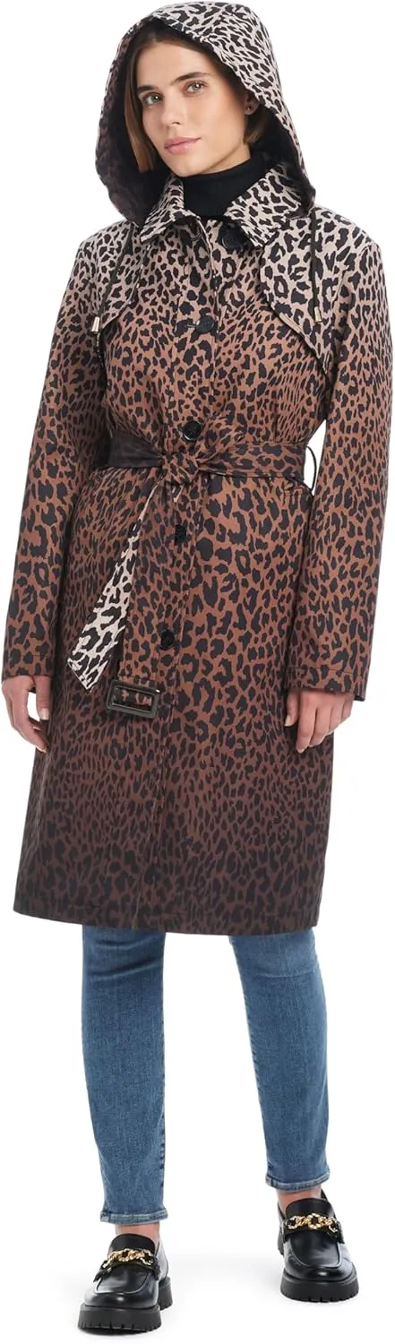 kate spade new york Women's Belted Single Breast Hooded Trench Coat Raincoat