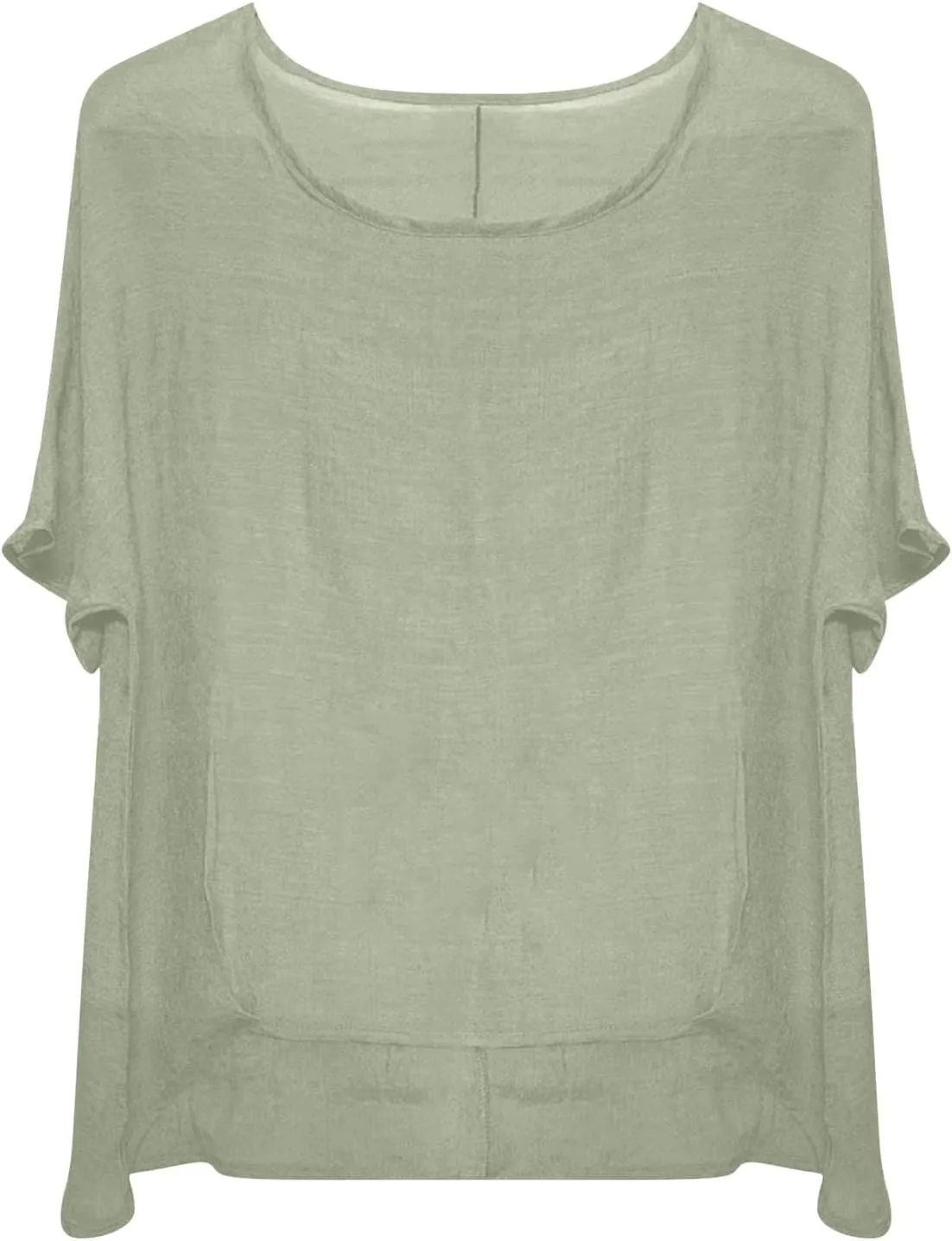 Linen Shirts for Women Summer 2025 Trendy Plus Size Crewneck Short Sleeve Cute Tops Casual Loose Fit Comfy Blouses