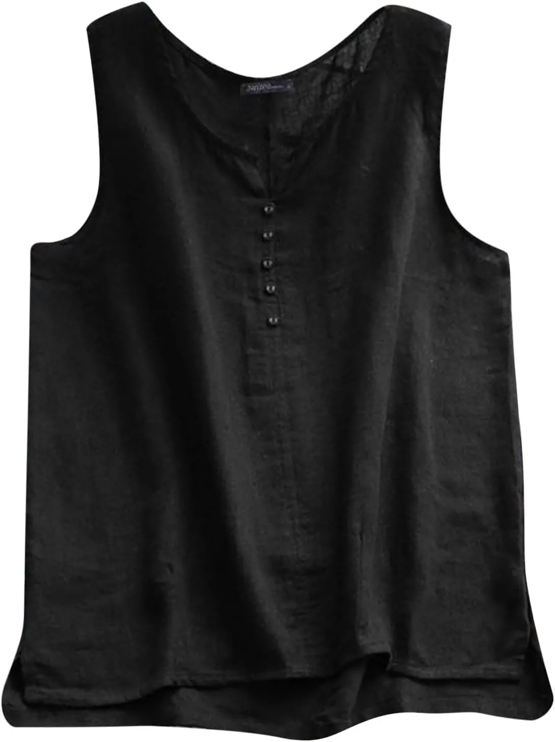 Linen Tops for Women Sleeveless White Camisole Tops Plus Size Loose Tank Tops Summer Casual Boho Flowy Beach Shirts