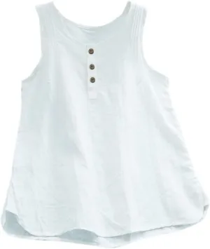 Linen Tops for Women Sleeveless White Camisole Tops Plus Size Loose Tank Tops Summer Casual Boho Flowy Beach Shirts