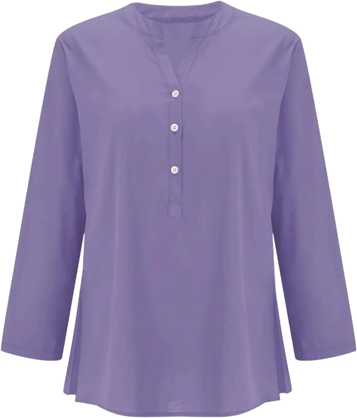 Linen Tops for Women Summer Work Tops Trendy Button Down Plus Size V Neck Boho Clothes Spring Tops for Women 2025