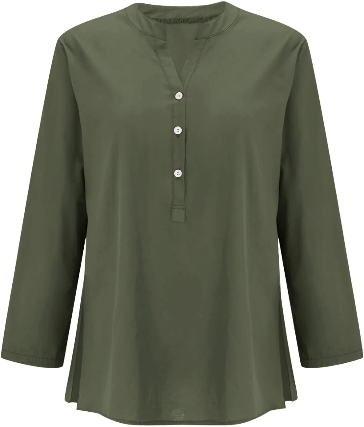 Linen Tops for Women Summer Work Tops Trendy Button Down Plus Size V Neck Boho Clothes Spring Tops for Women 2025