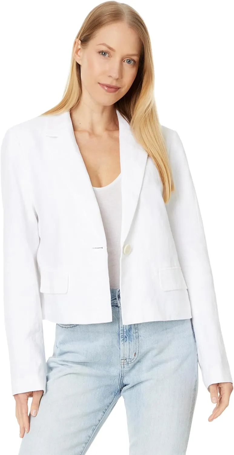 Madewell Women's Cropped Blazer Refined Linen