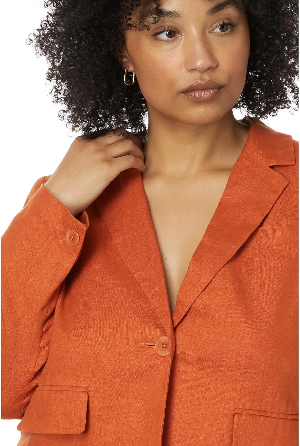 Madewell Women's Cropped Blazer Refined Linen