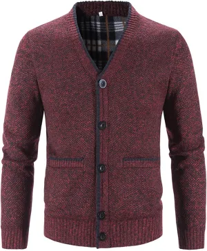 Men's Casual Cardigan Sweater Jacket Long Sleeve V Neck Button Down Mens Knitwear with Pockets Fall Winter Casual Top