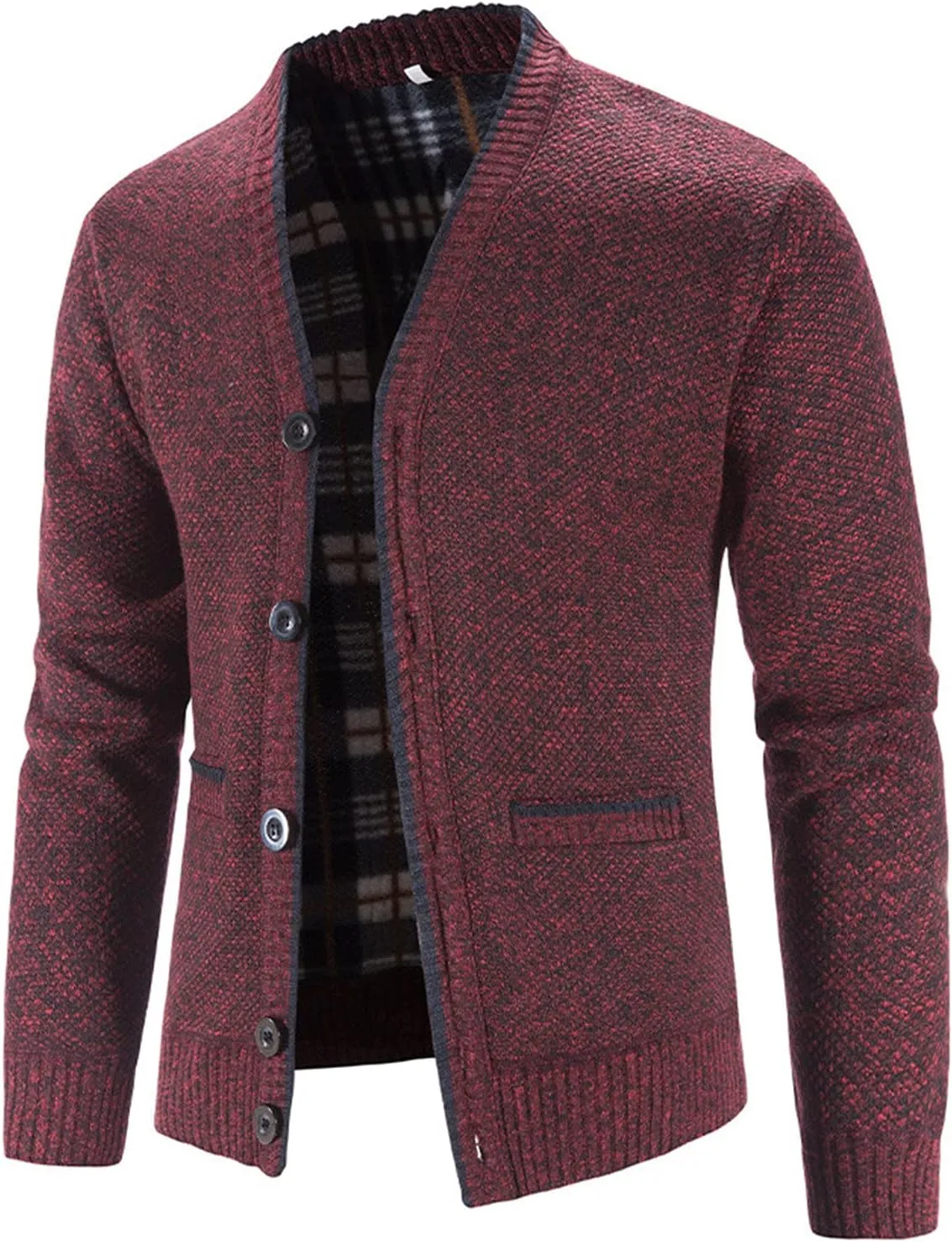 Men's Casual Cardigan Sweater Jacket Long Sleeve V Neck Button Down Mens Knitwear with Pockets Fall Winter Casual Top