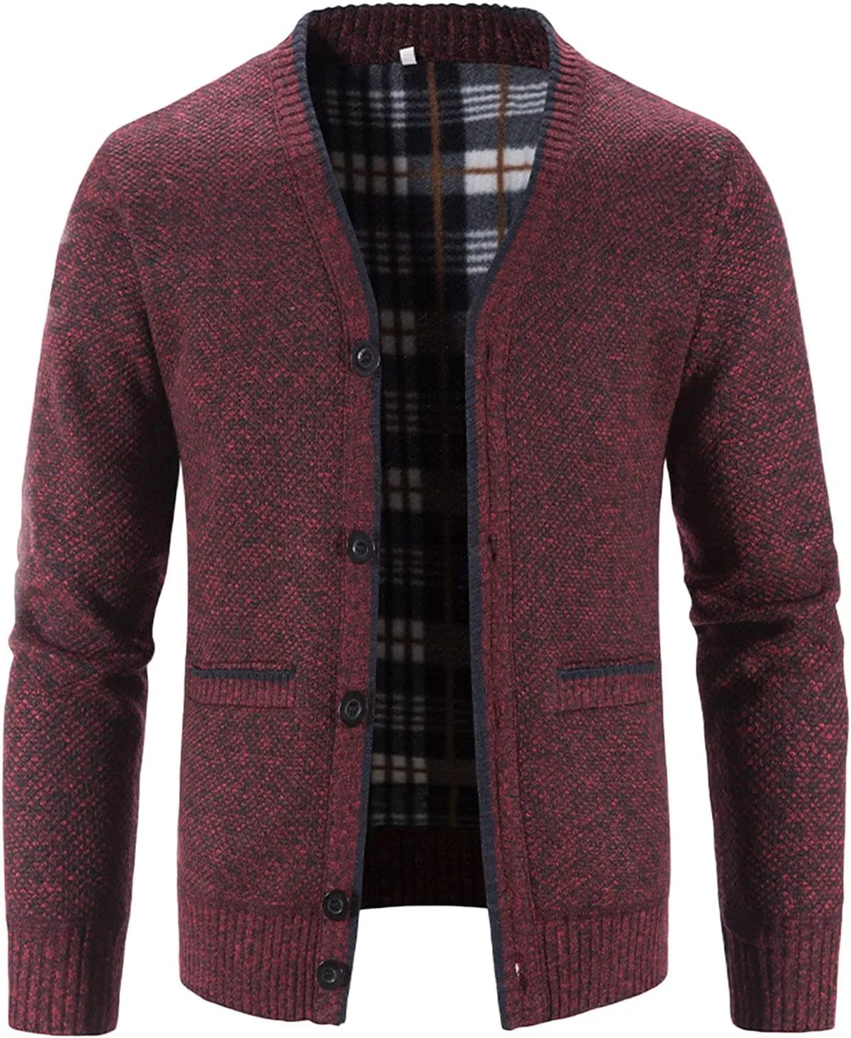 Men's Casual Cardigan Sweater Jacket Long Sleeve V Neck Button Down Mens Knitwear with Pockets Fall Winter Casual Top