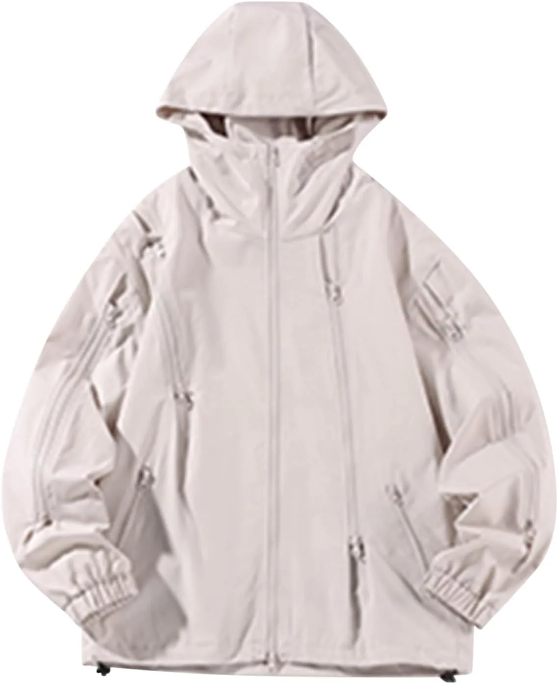 Men's Lightweight Softshell Jacket Outdoor Loose Windproof Hooded Jackets Outerwear for Men Hiking Cycling Travel