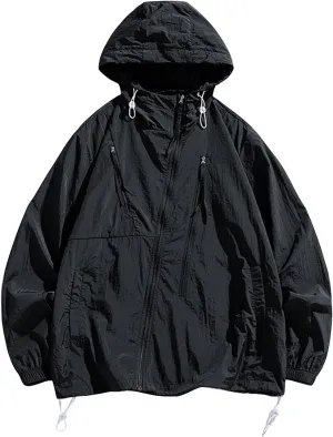 Men's UPF 50  Sun Protection Outdoor Lightweight Full Zip Hoodie Jacket Long Sleeve Fishing Hiking Performance Jackets