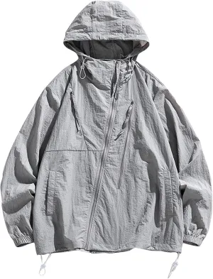Men's UPF 50  Sun Protection Outdoor Lightweight Full Zip Hoodie Jacket Long Sleeve Fishing Hiking Performance Jackets