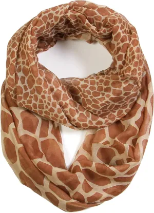 Mixed Animal Prints Infinity Head Wrap Lightweight Fashion Scarves