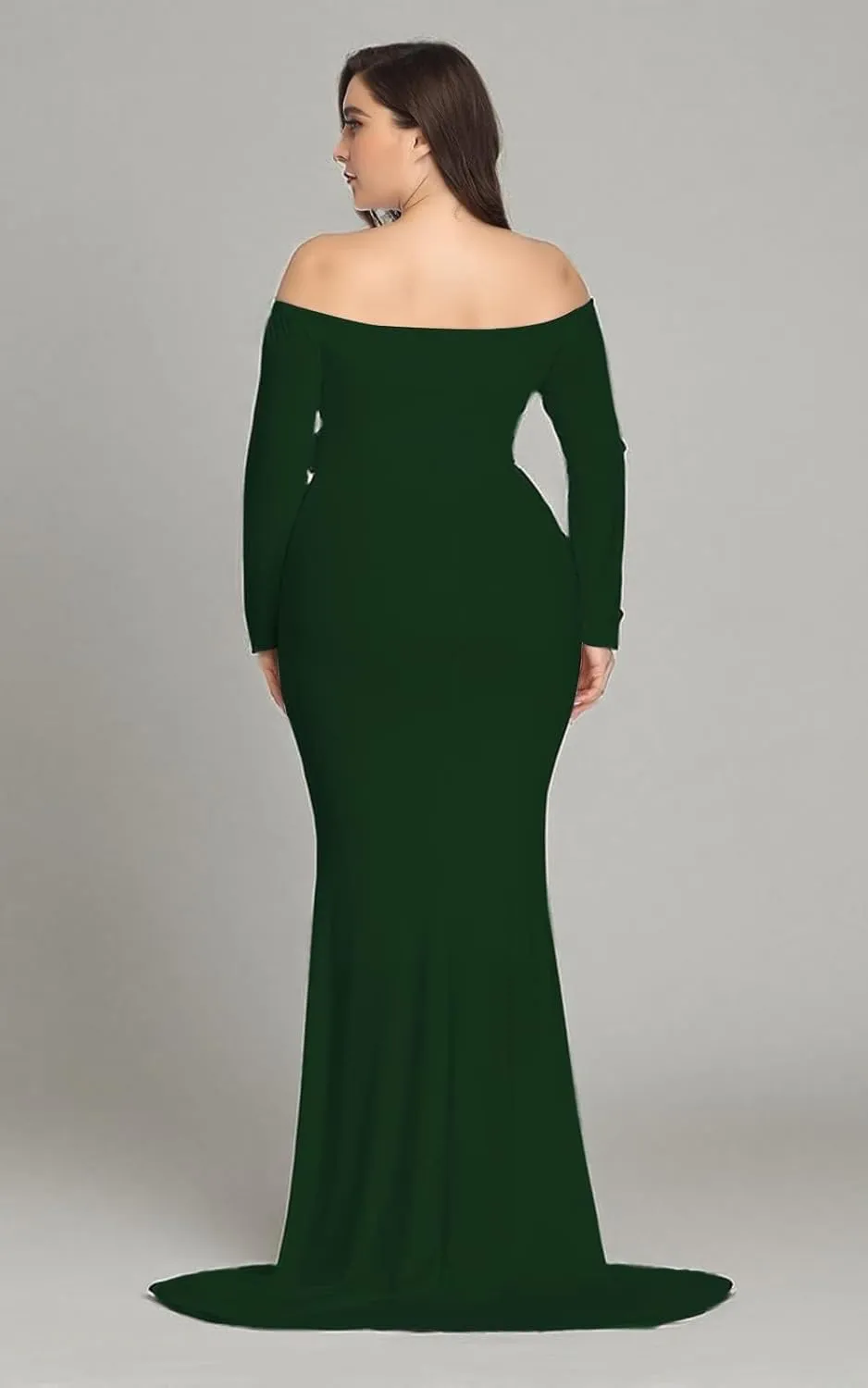 Mommy Jennie Long Sleeve Maternity Dress for Photoshoot Stretchy Pregnancy Fitted Gowns for Baby Shower