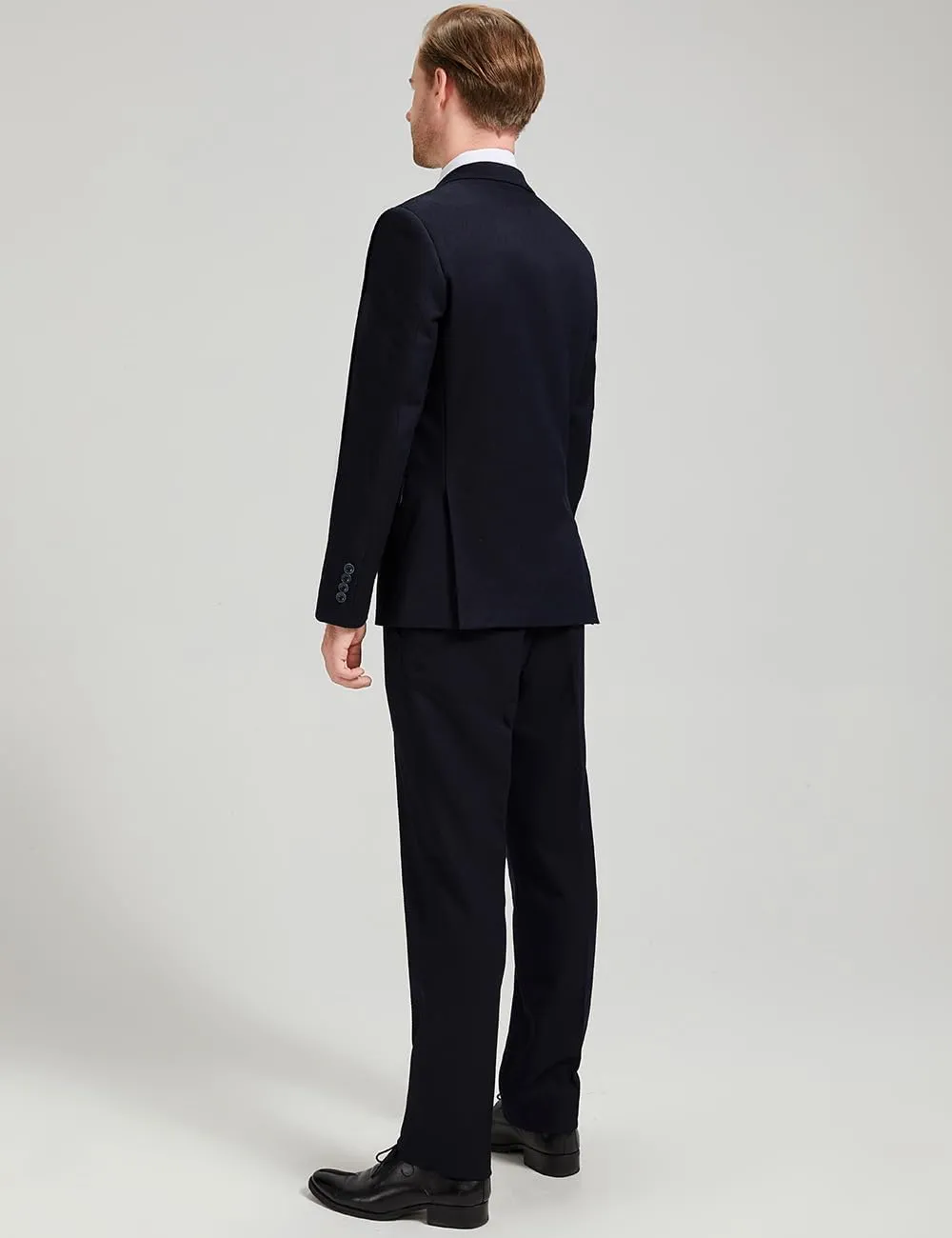 MoranX Men's Suits Slim Fit 3 Piece Wool Twill Formal Jacket Waistcoat Trousers Wedding Blazer Party