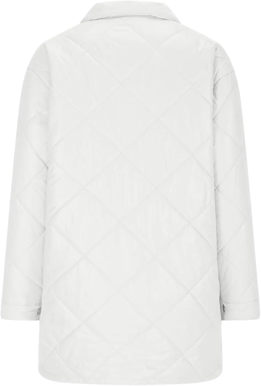 Mzkdieey Womens Quilted Puffer Jacket Oversized Long Sleeve Button Down Padded Down Coats Winter Warm Outwear with Pockets