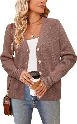 Newshows Womens Fall Fashion 2024 Wool Blended Cardigan Sweater Button Down Long Sleeve Knit Outerwear Coats