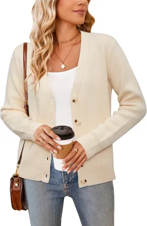Newshows Womens Fall Fashion 2024 Wool Blended Cardigan Sweater Button Down Long Sleeve Knit Outerwear Coats