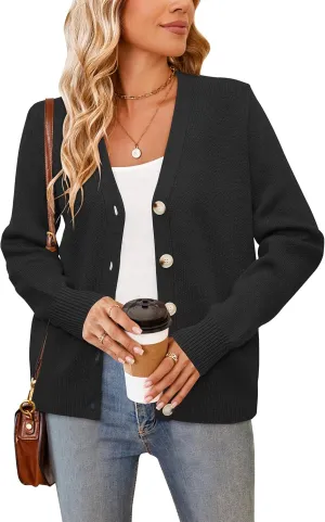 Newshows Womens Fall Fashion 2024 Wool Blended Cardigan Sweater Button Down Long Sleeve Knit Outerwear Coats