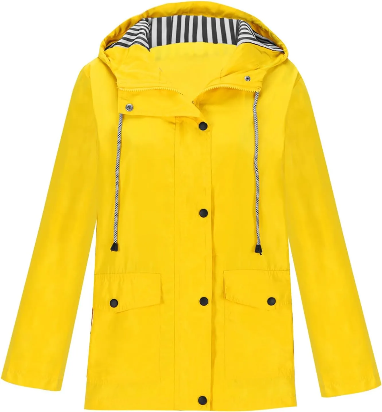 Raincoat Hoodie for Women, Teen Girls Lightweight Hooded Jacket Solid Rain Jacket Outdoor Raincoat Windproof