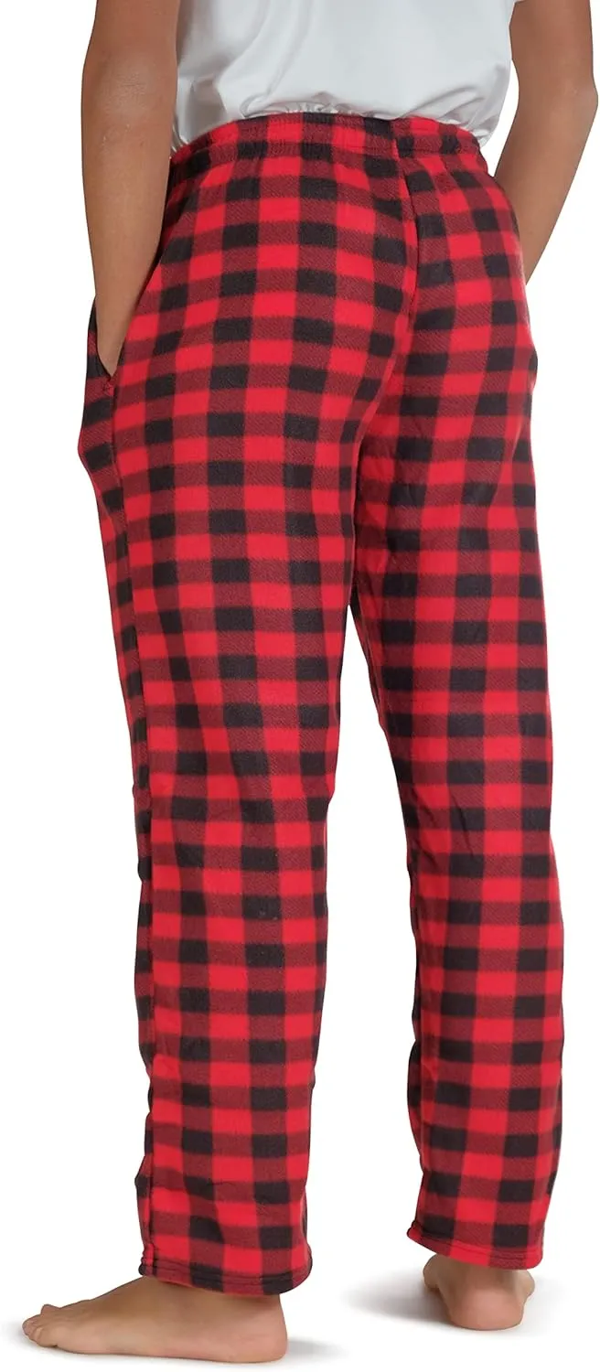 Real Essentials 3 Pack Boys Pajama Pants Super Soft Fleece PJ Lounge Bottoms for Kids