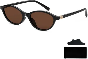 Retro Cat Eye Sunglasses for Women Y2K Vintage Oval Trendy Lightweight