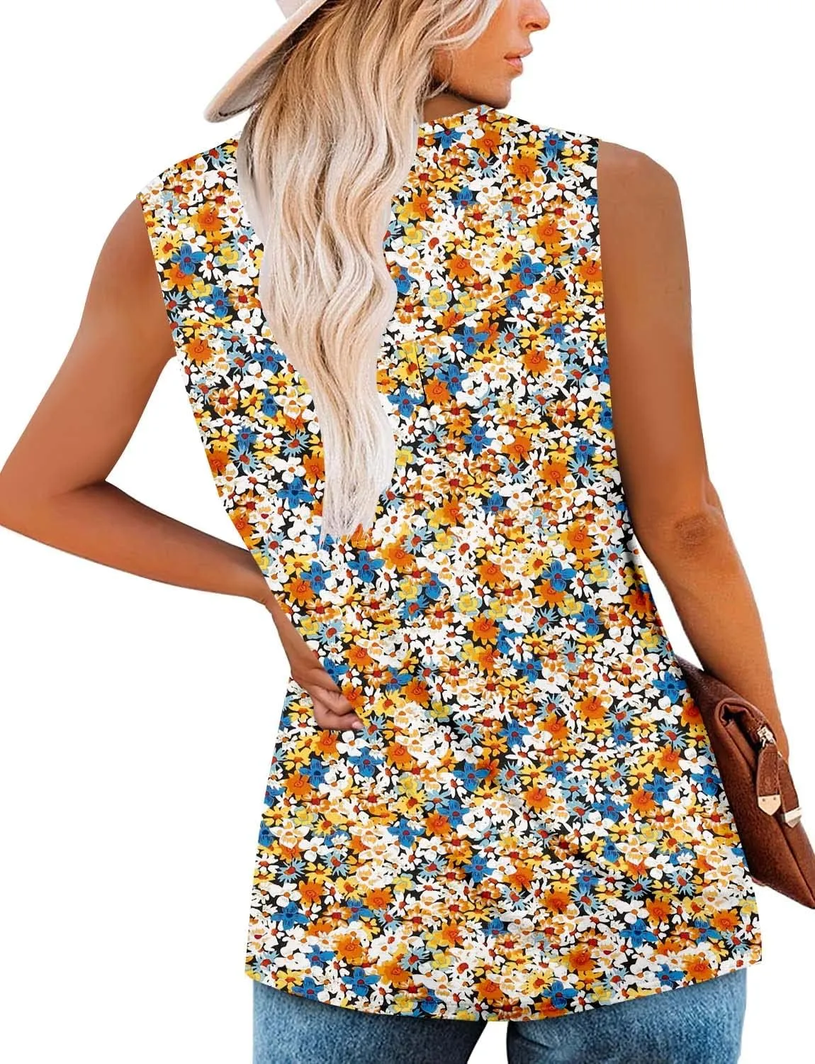 ROSELINLIN Womens Tank Tops and Short Sleeve Floral Summer Tops
