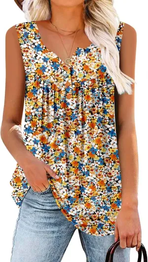 ROSELINLIN Womens Tank Tops and Short Sleeve Floral Summer Tops