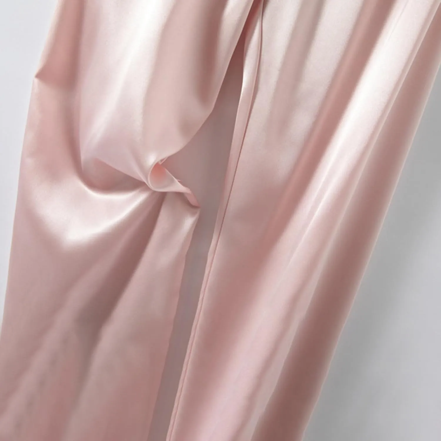Satin Pajama Set for Women Sexy Soft Silky Lace Floral V Neck Tops Cozy Flowy Long Pants Comfy 2 Piece Pj Loungewear