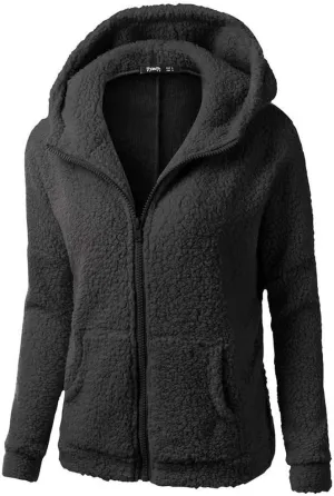 Sherpa Jacket Women 2024 Plus Size Fuzzy Fleece Fall Winter Coats Comfy Warm Zip Up Hoodies Cute Outwear with Pockets