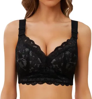 Smart & Sexy Women's Sheer Mesh Demi Underwire Bra Seamless Bandeau Medium Support Silk Fall Bra Smooth