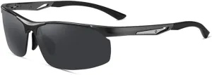 Sports Polarized Sunglasses, 7-Curve Ultra Wide View, Aluminum-Magnesium Frame, Dark Gray,Sunglasses for Men Cycling Driving Fishing Sun Glasses UV400 Protection