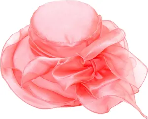 Spring Summer Mesh Sunshade Hat Flower Temperament Wedding Dress Hat Sun Dome Large Brim Hat Fashion Hat for