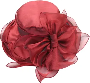 Spring Summer Mesh Sunshade Hat Flower Temperament Wedding Dress Hat Sun Dome Large Brim Hat Fashion Hat for