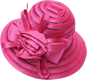 Spring Summer Mesh Sunshade Hat Flower Temperament Wedding Dress Hat Sun Dome Large Brim Hat Fashion Hat Forestry