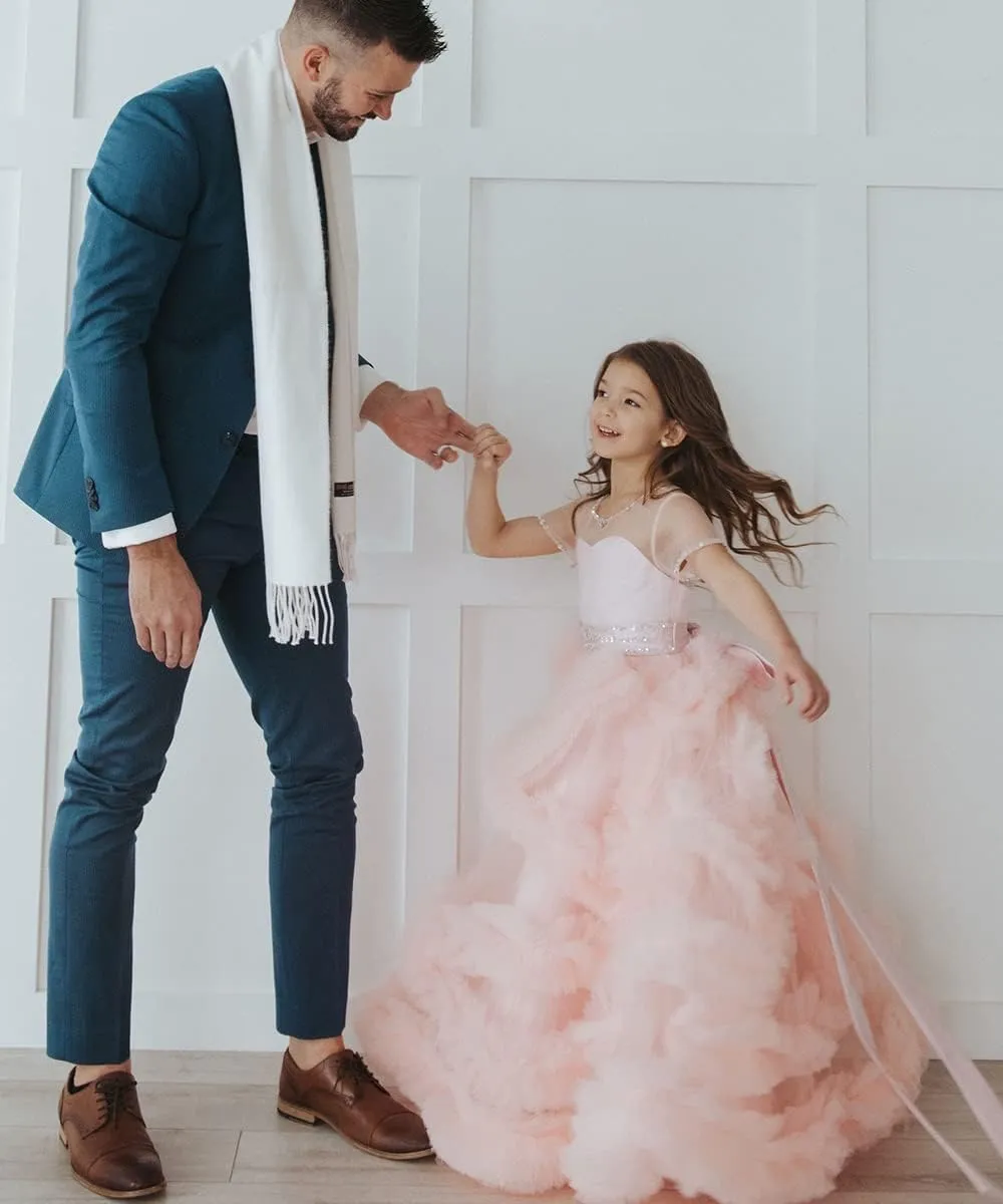 Stunning V-Back Luxury Pageant Tulle Ball Gowns for Girls 2-12 Year Old