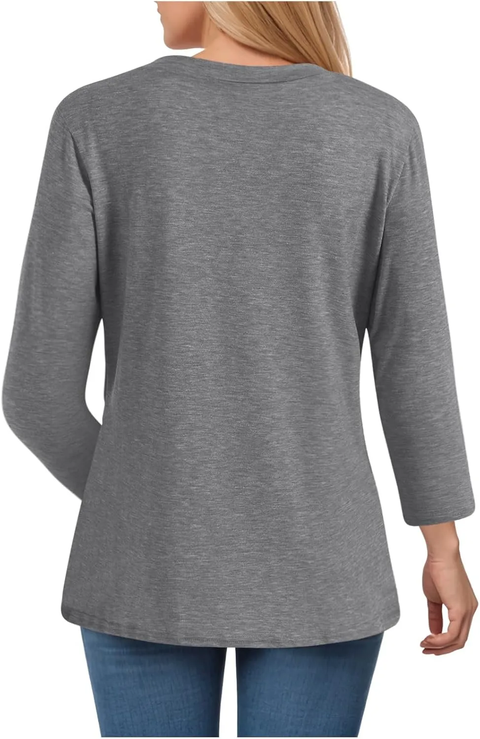 Summer Tops for Women 2025 3/4 Sleeve V Neck Shirts Casual Tunic Tops Fashion Cute Blouse Loose Basic Tops