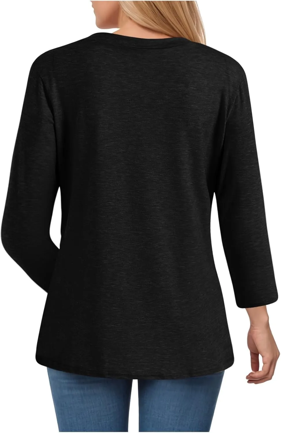 Summer Tops for Women 2025 3/4 Sleeve V Neck Shirts Casual Tunic Tops Fashion Cute Blouse Loose Basic Tops