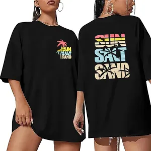 Sunshine Shirt Tops Women Summer Beach Sunshine Oversized Tee Tops Casual Loose Fit Holiday T Shirt Tops