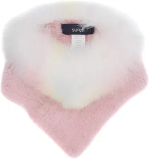 surell Real Mink Fur Collar with Fox Trim - Luxury Winter Scarf and Neck Warmer for Women