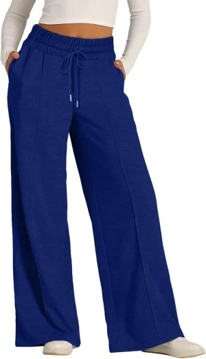 Sweatpants for Women Casual Drawstring Baggy Joggers High Waist Wide Leg Yoga Workout Lounge Pants with Pockets