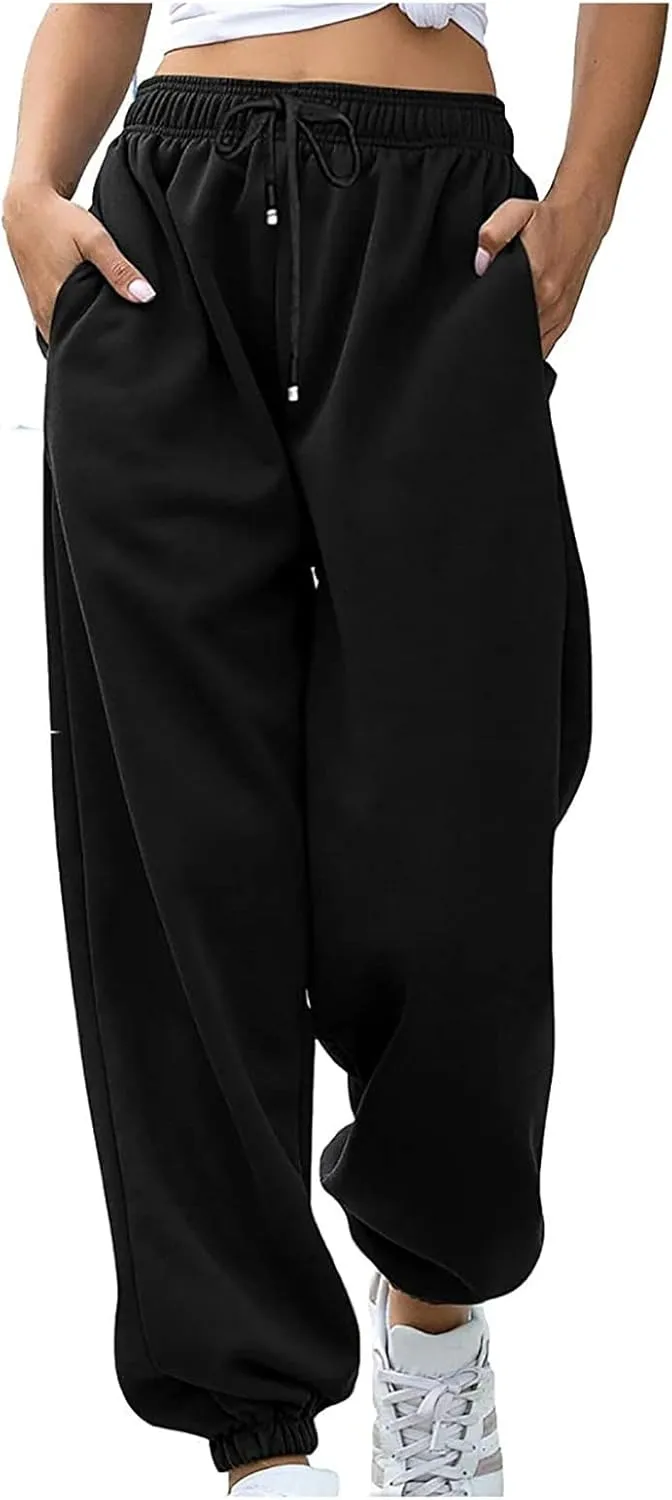 Sweatpants for Women Women's High Waisted Sweatpants Workout Active Joggers Pants Baggy Lounge Bottoms