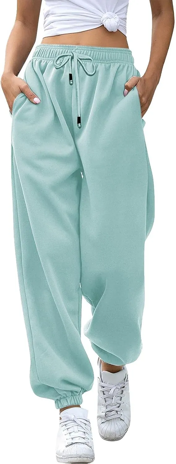 Sweatpants Women Women's High Waisted Sweatpants Workout Active Joggers Pants Baggy Lounge Bottoms Wide Leg Pants