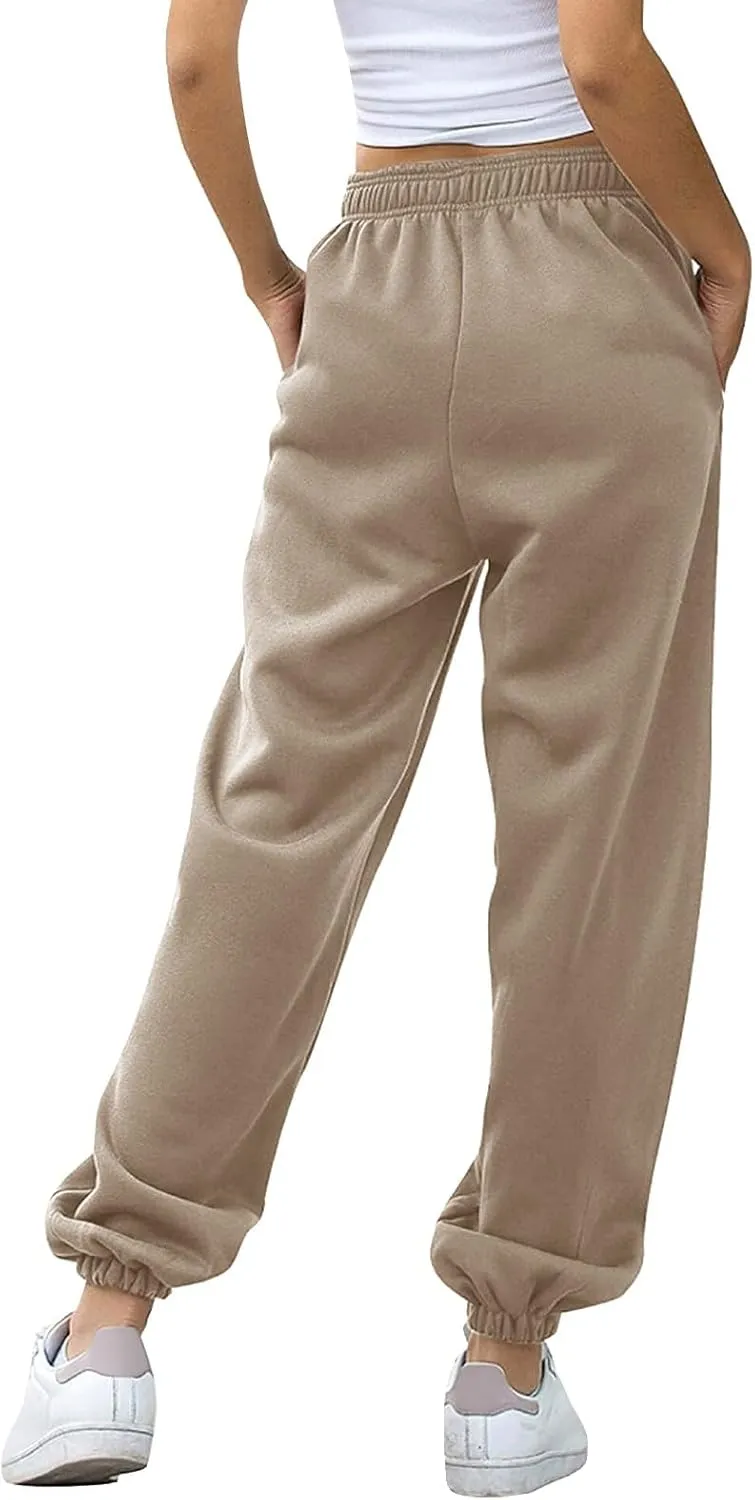 Sweatpants Women Women's High Waisted Sweatpants Workout Active Joggers Pants Baggy Lounge Bottoms Wide Leg Pants