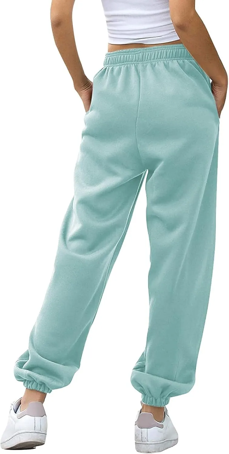 Sweatpants Women Women's High Waisted Sweatpants Workout Active Joggers Pants Baggy Lounge Bottoms Wide Leg Pants
