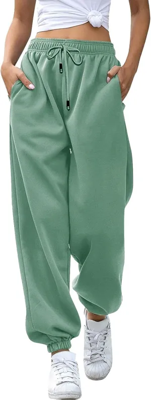 Sweatpants Women Women's High Waisted Sweatpants Workout Active Joggers Pants Baggy Lounge Bottoms Wide Leg Pants