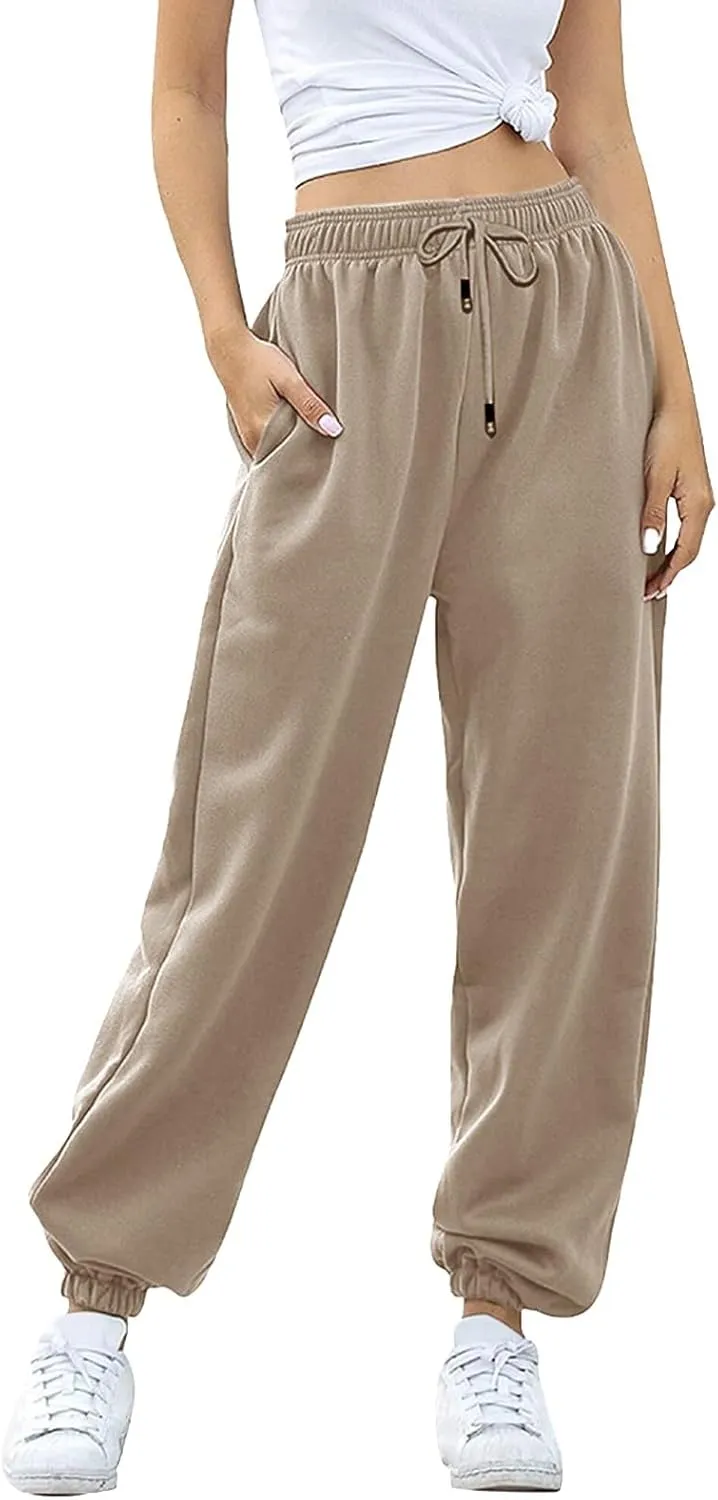 Sweatpants Women Women's High Waisted Sweatpants Workout Active Joggers Pants Baggy Lounge Bottoms Wide Leg Pants